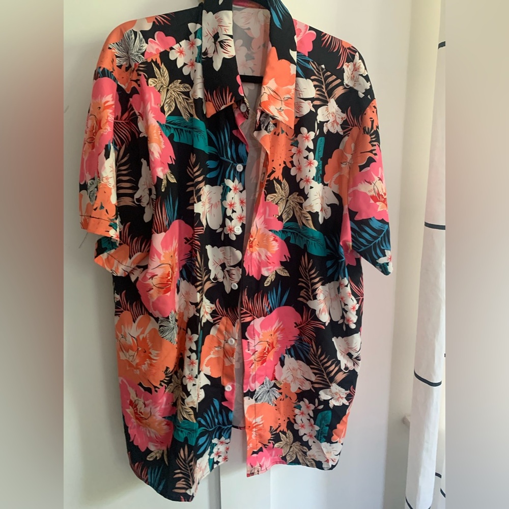 Men’s Hawaiian Summer Tropical Print Shirt Size 3XL